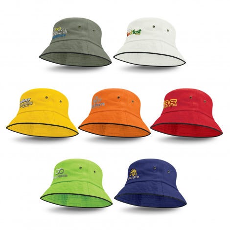 Bondi Bucket Hat Black Sandwich Trim Peak Marketing
